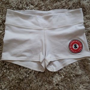 Sz S White Fleo Shorts w/ Doughnuts and Deadlifts
